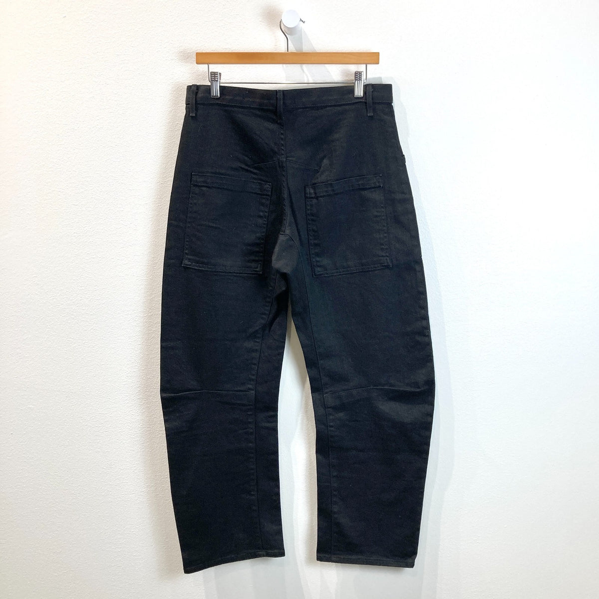 Nili Lotan Black Shon Cotton Twill Barrel-leg Pants - Size 28 - 0721DK