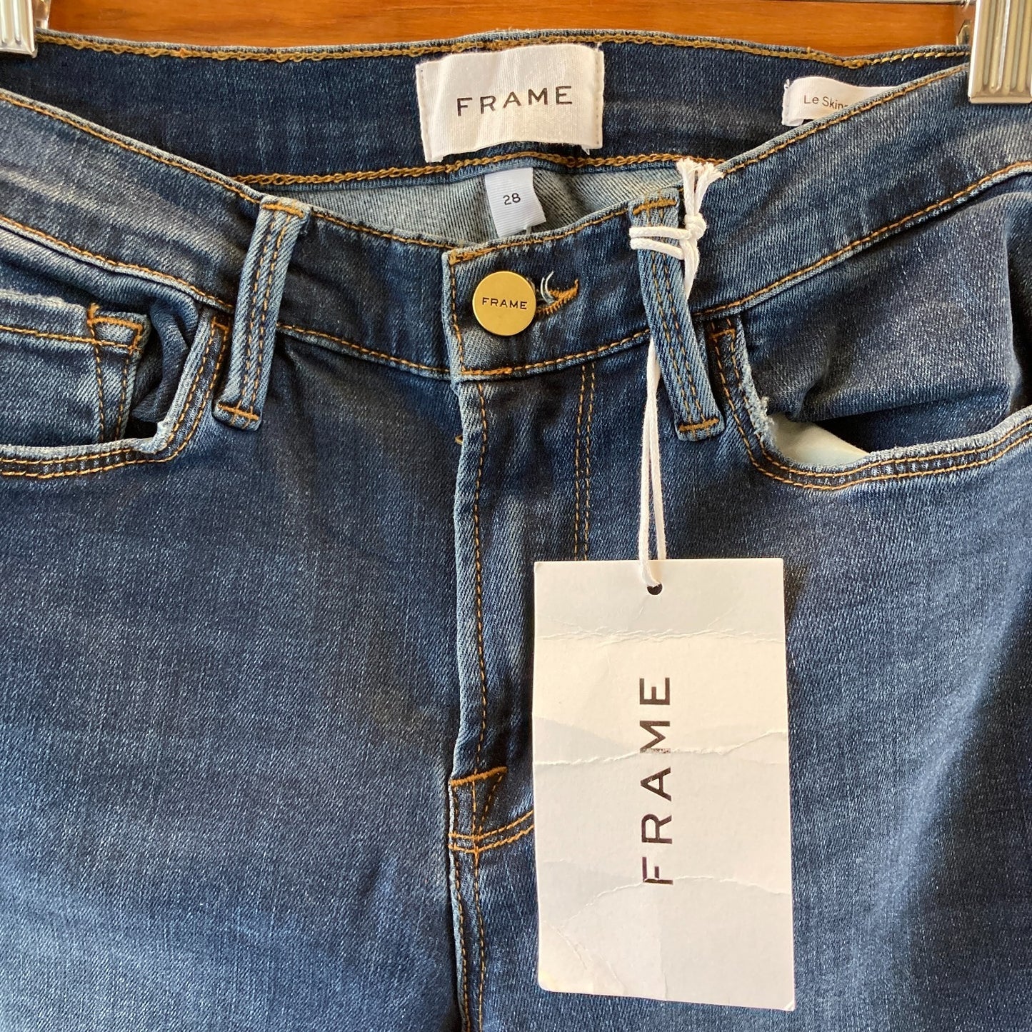 Frame Denim Dark Wash Stretch Fit Le Skinny de Jeanne Jeans - Sz 28 - NEW 4427SC