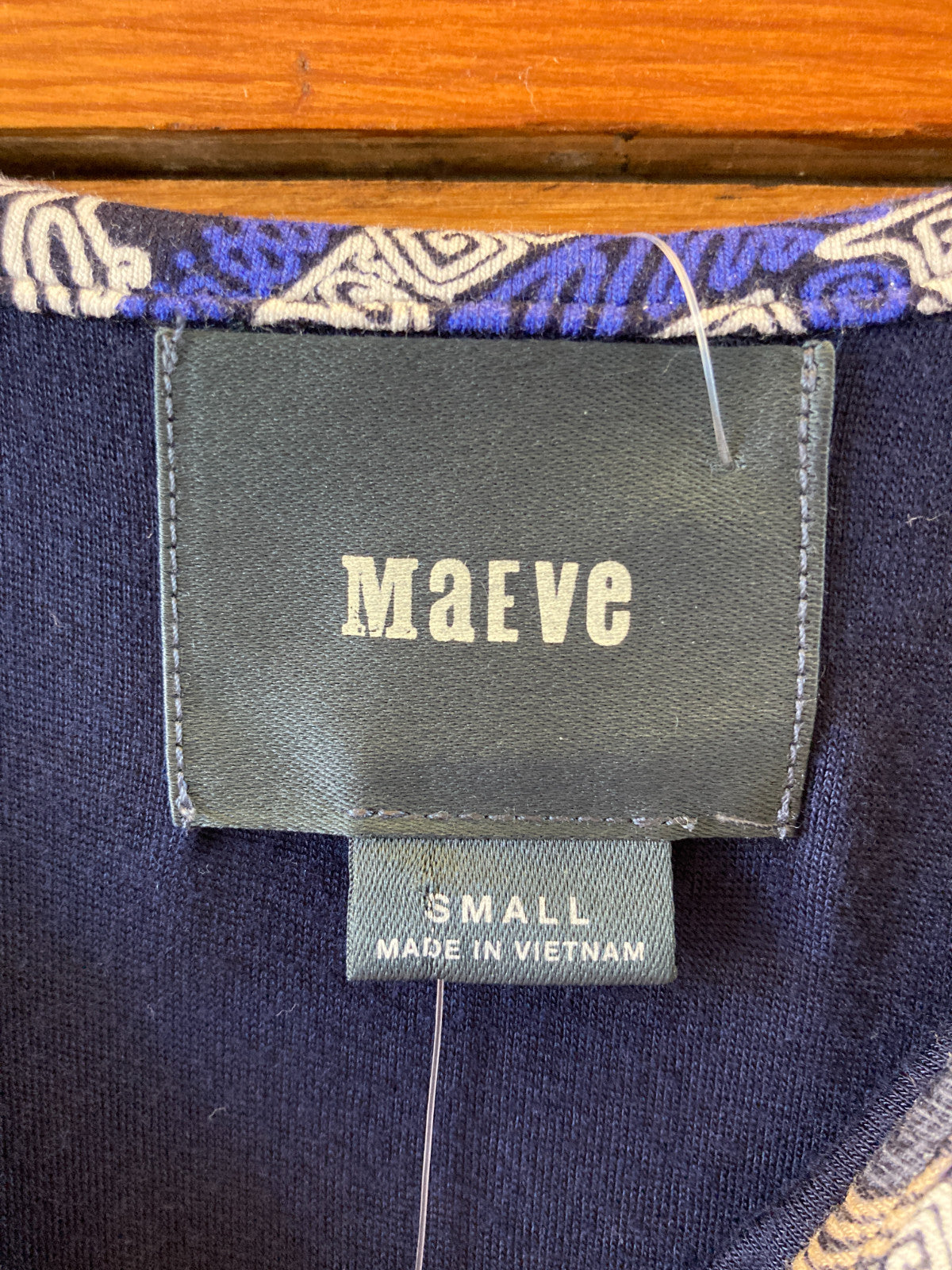 Maeve Anthropologie Blue Patterned Jersey Knit Maxi Dress - Sz S - NEW - 4427SC