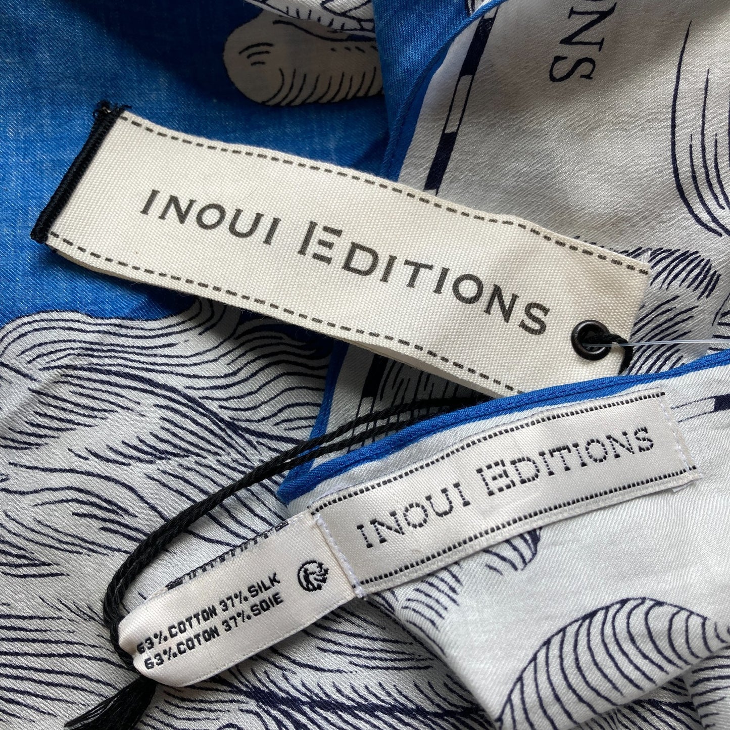 Inoui Editions $290 Blue & White Patterned Astrologie Scarf - NEW - 0416JW