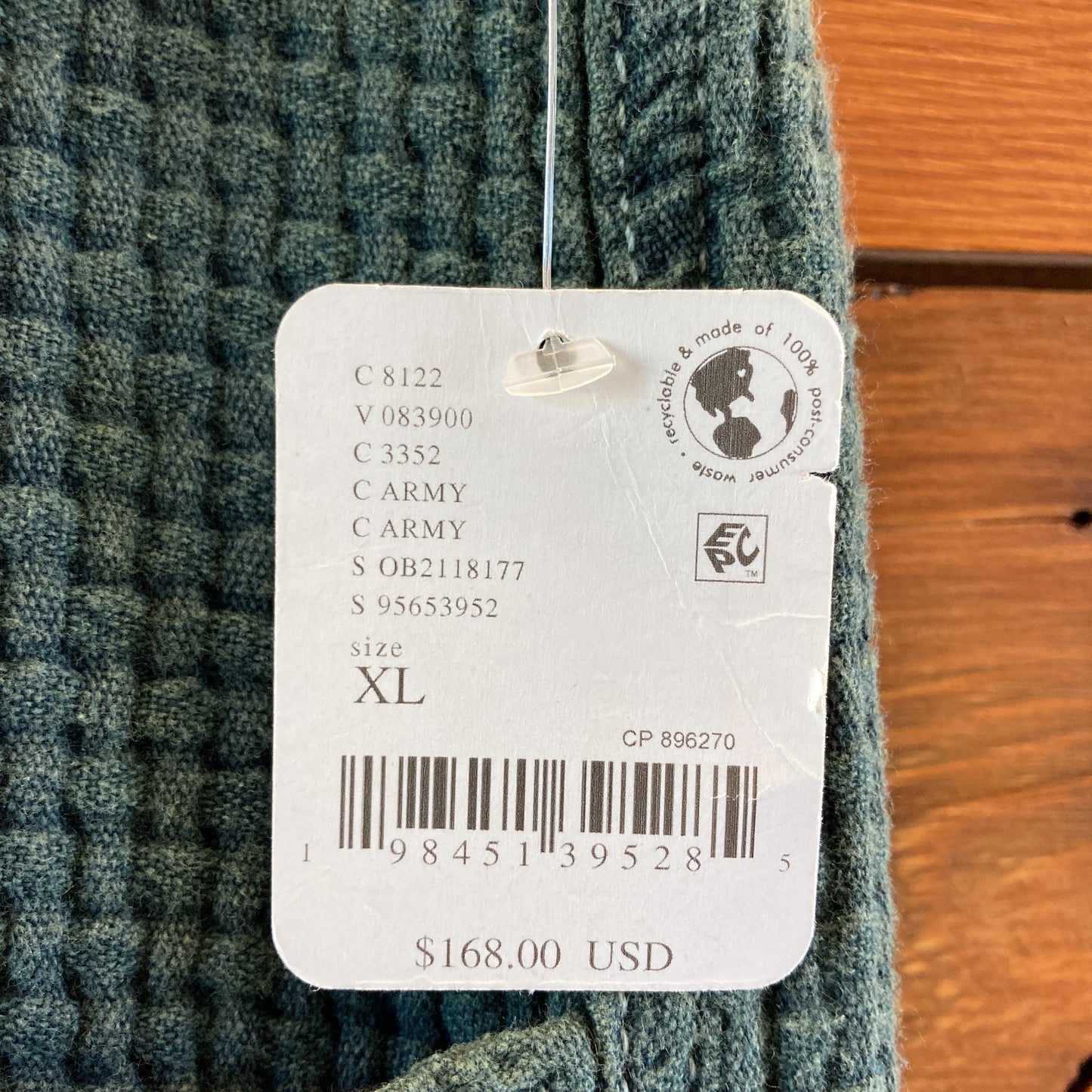 We the Free People $168 Green Waffle Knit Wide Leg Pants - Sz XL - NEW - 1122CT
