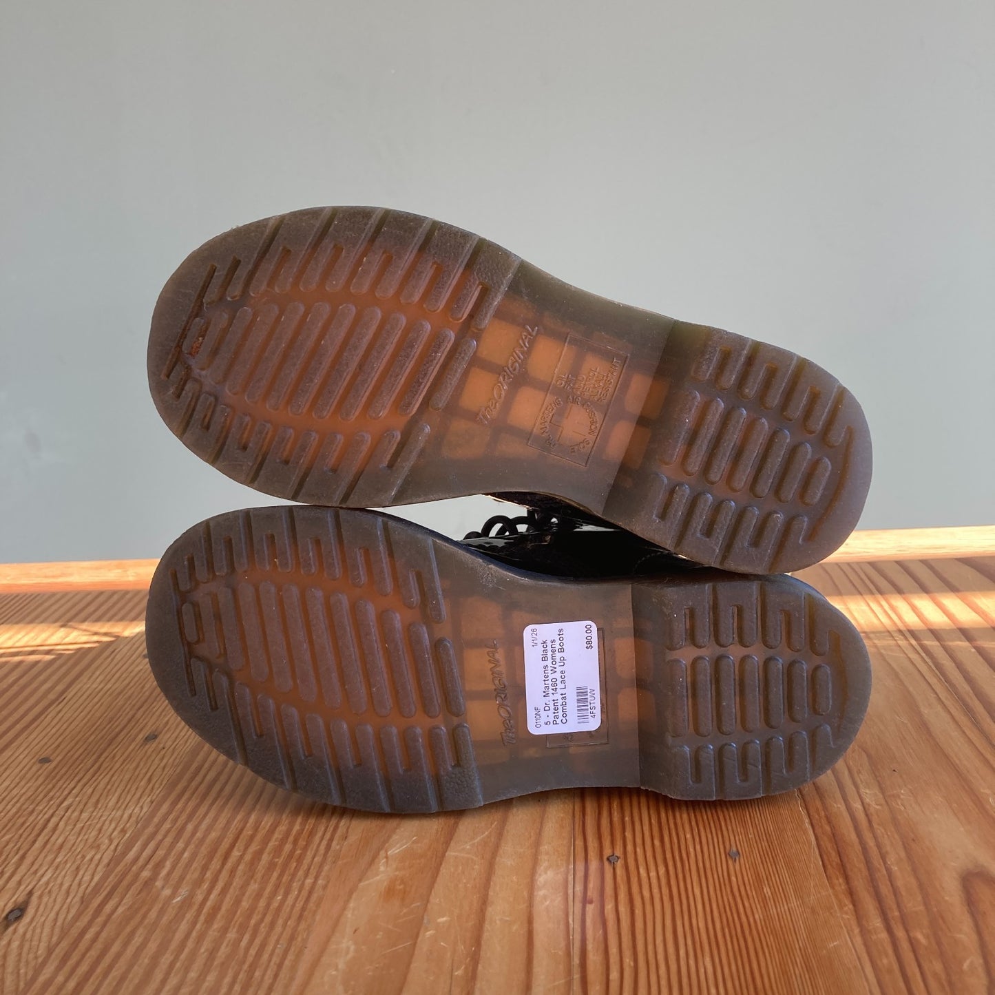 5 - Dr. Martens Black Patent 1460 Womens Combat Lace Up Boots 0110NF