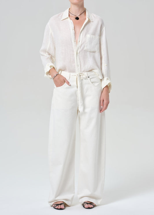 Citizens of Humanity $248 Kayla White Linen Button Up Shirt - Size M - 4427SC