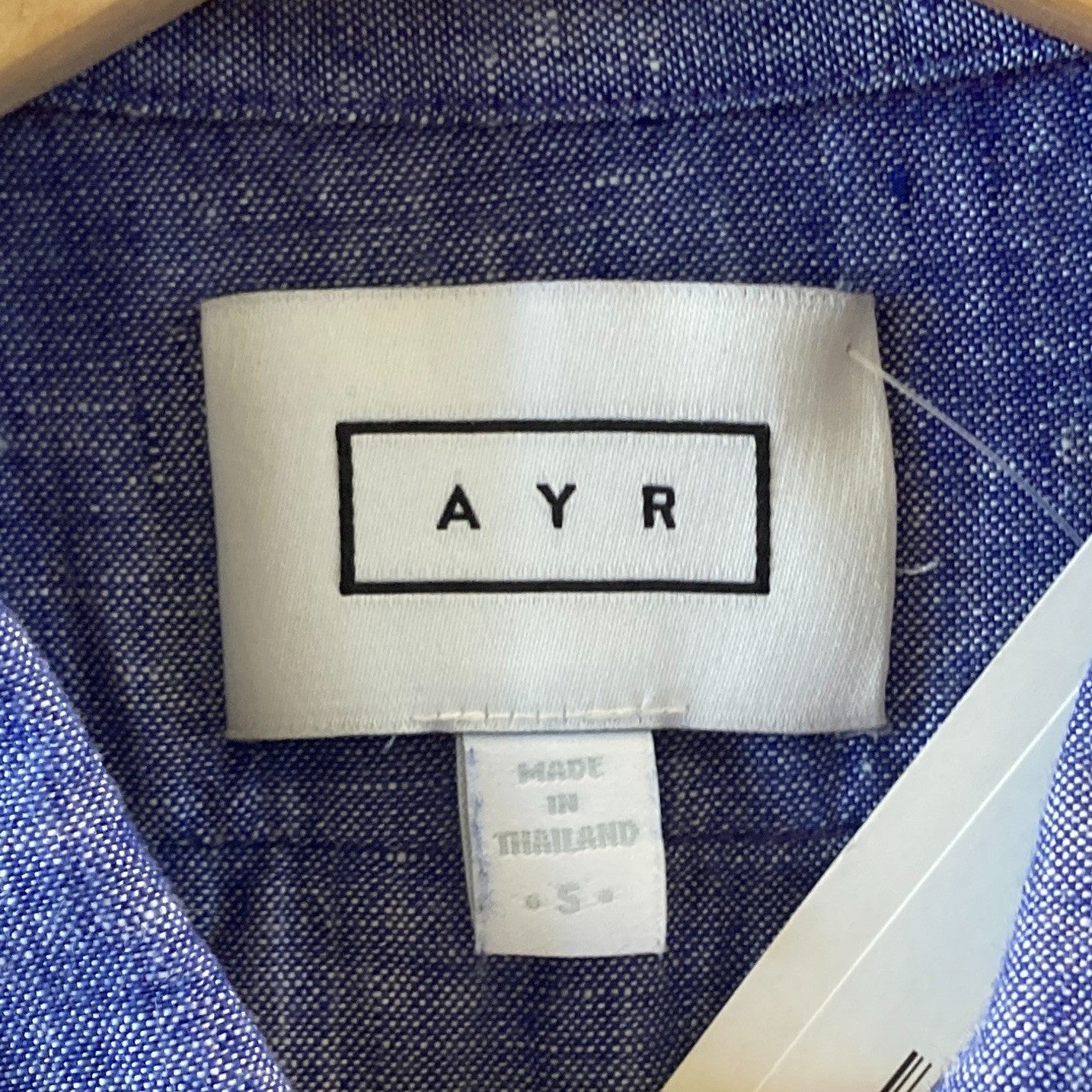 AYR Blue Linen Oversized Relaxed Fit Deep End Shirt - Size S - 1125KG