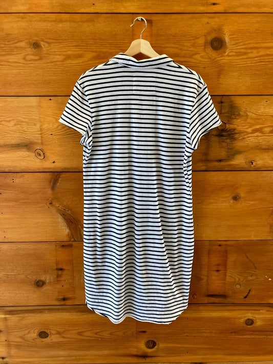 Frank & Eileen Striped Navy & White Lauren Polo Dress - Size M - 0222ME