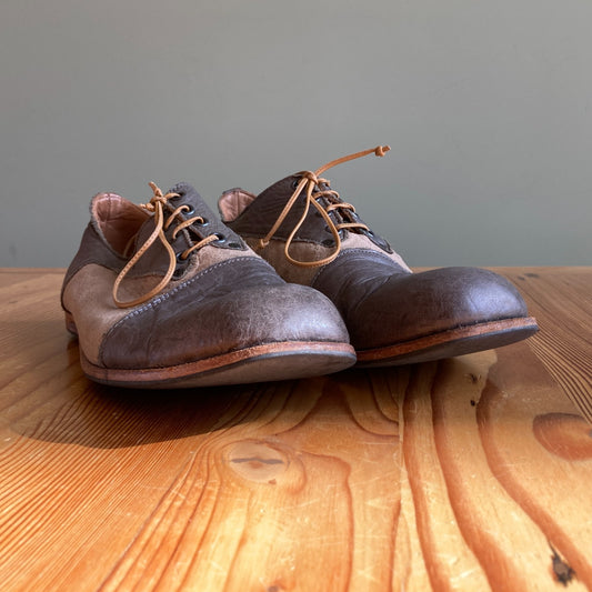 41 / 11 - Cydwoq Brown Two Tone Handmade Leather Loafers Shoes 0628AC