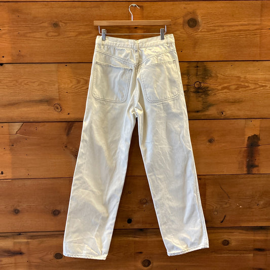Jesse Kamm White Top Stitch 225s Button Fly OG Cotton Jeans - Size 8 - 0920PW