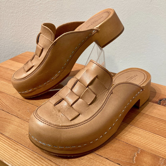 Swedish Hasbeens Braided Loafer Low Leather Mules Shoes - Size 36 / 6 - 0312IG