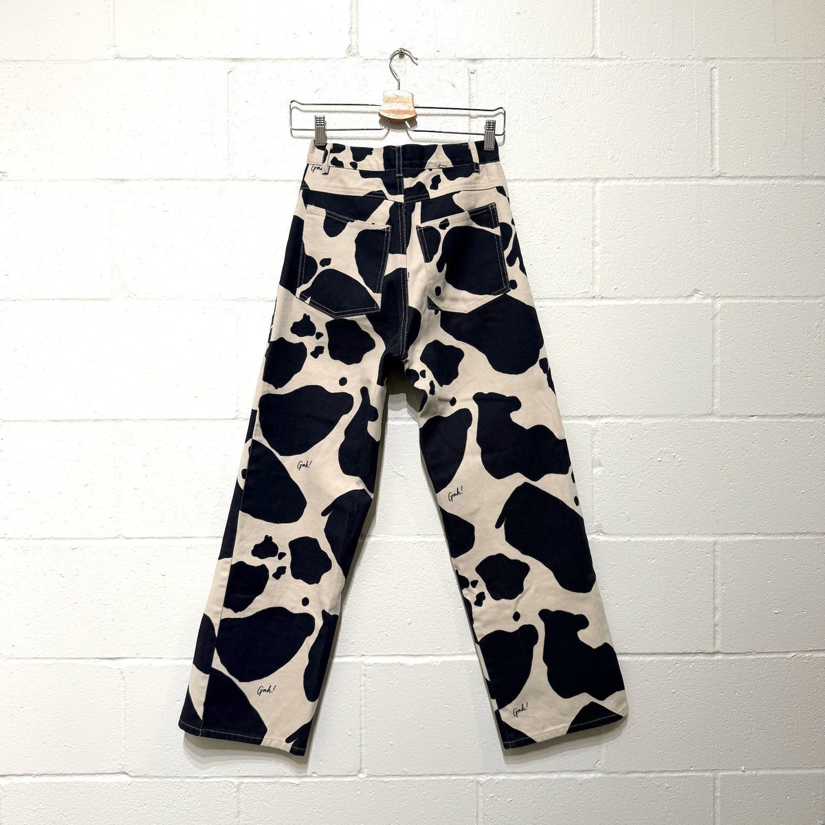 Lisa Says Gah $213 Black Cow Print Robyn High Waist Pants - Size 27 - 1201CC