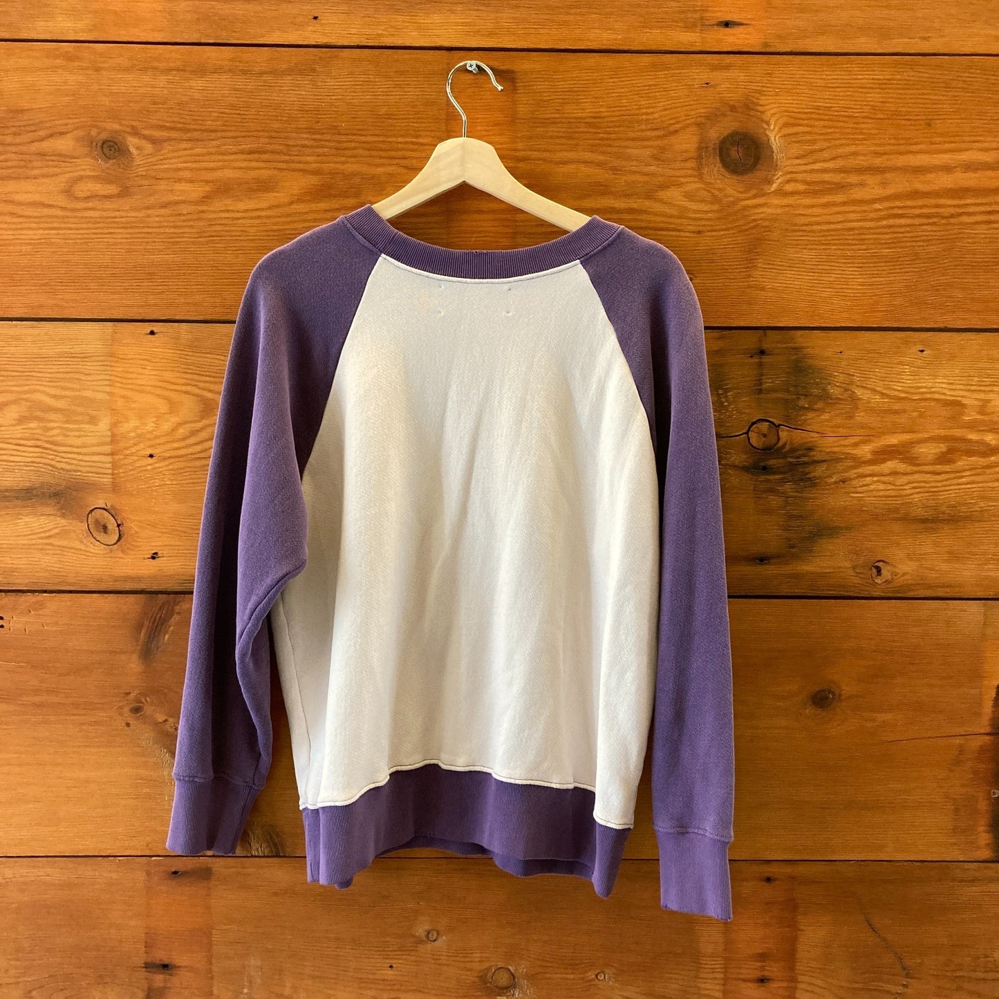 Madeworn White Purple Two-Tone Handcrafted Queen Sweatshirt - Size M - 0204MP