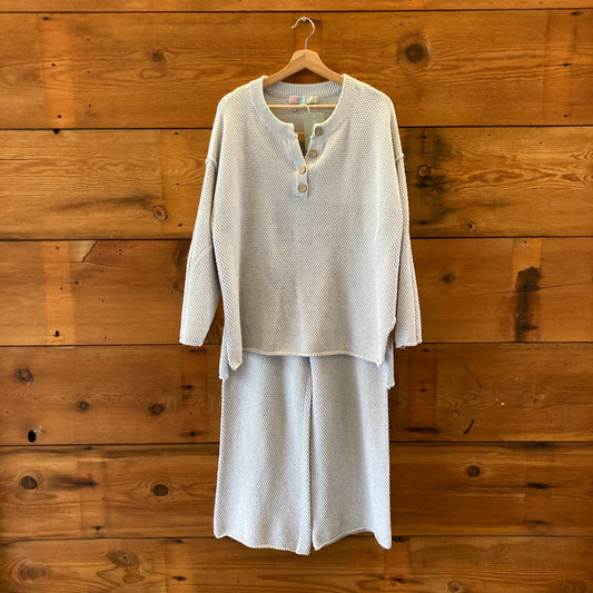 FP Beach Free People Oat Textured Hailee Sweater & Pants Set - Size S - 0419KM