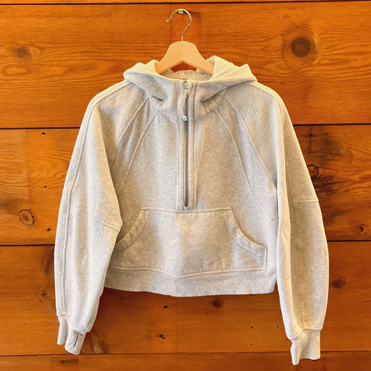XS / S - Lululemon Gray Oversized Hooded Half Zip Scuba Hoodie Sweatshirt 0123MP