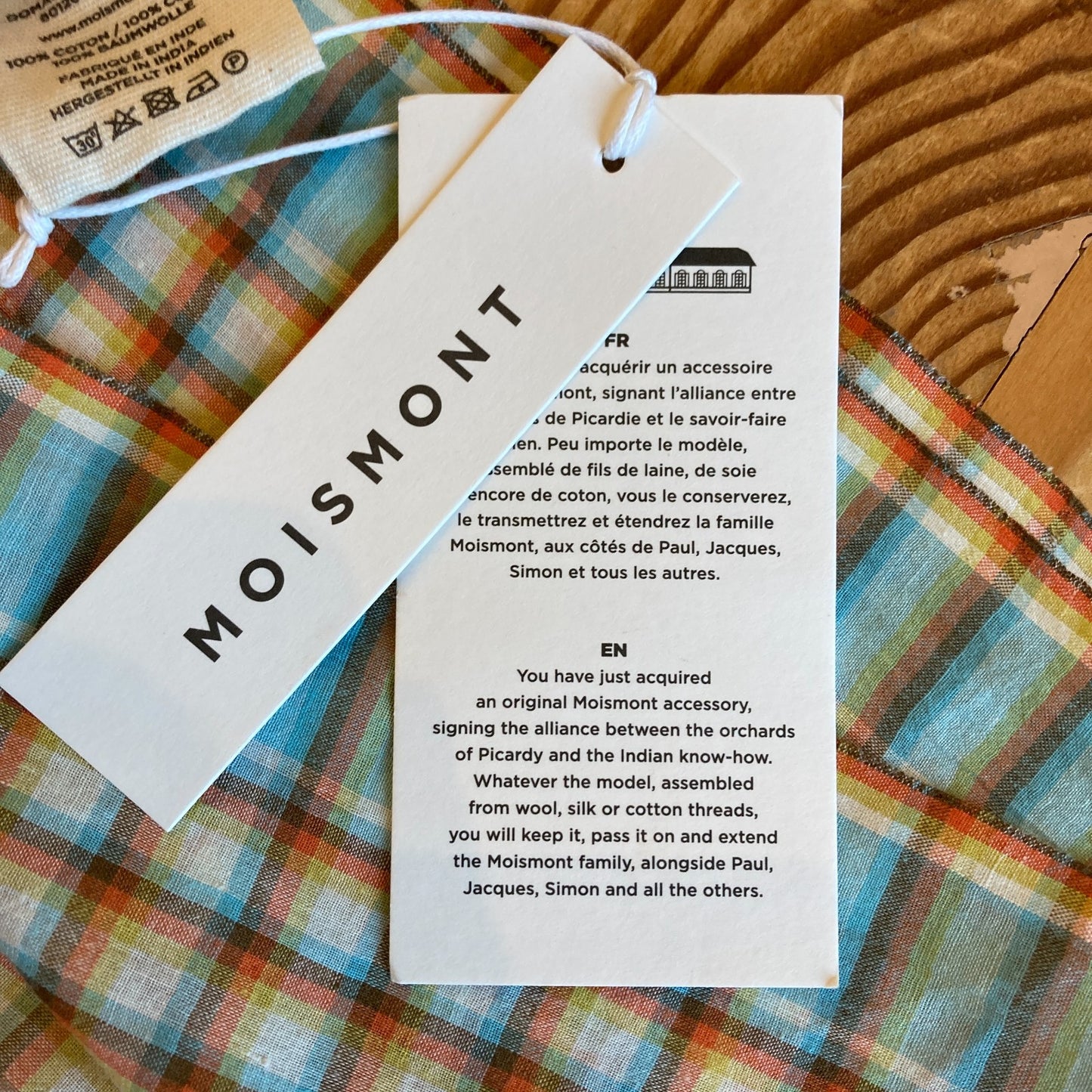 Moismont Orange Plaid NEW Bandana Scarf 0416JW