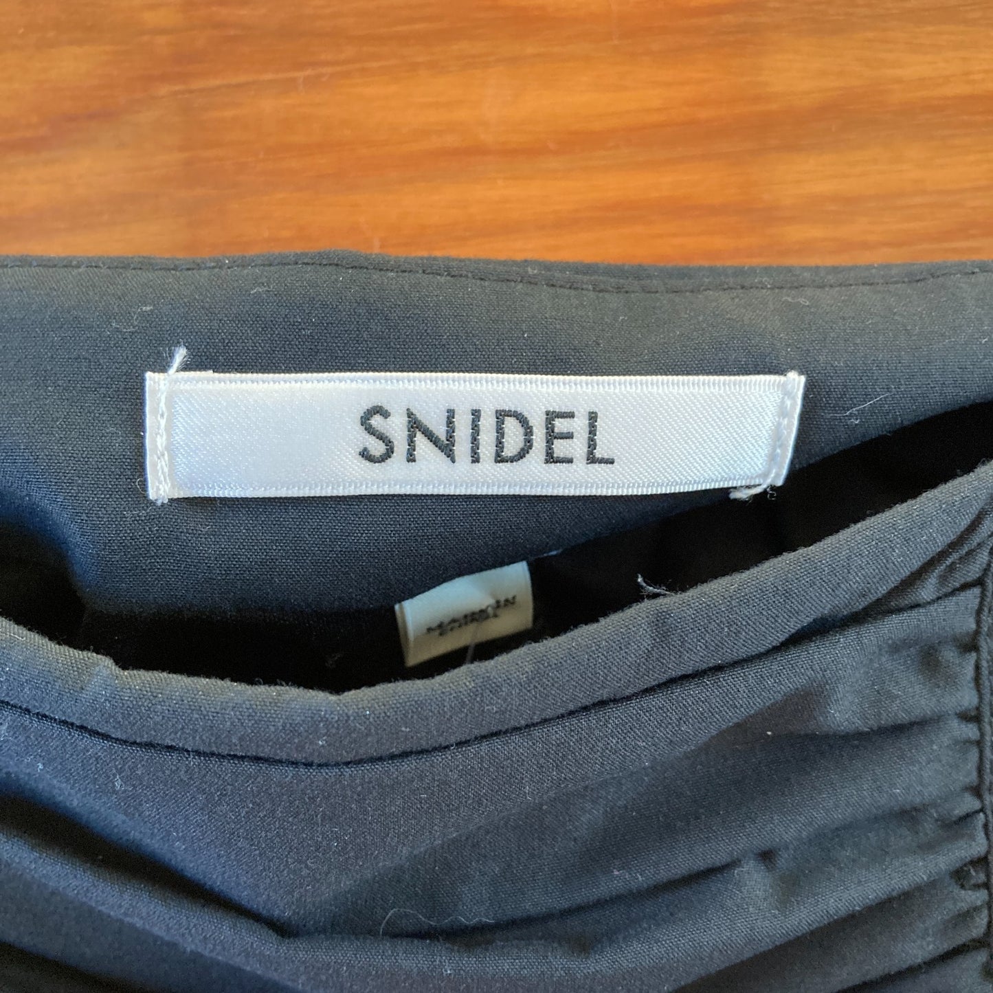 2 - Snidel $150 Black Ruched Pleated Hem Layered Mini Skirt NEW 0816TB