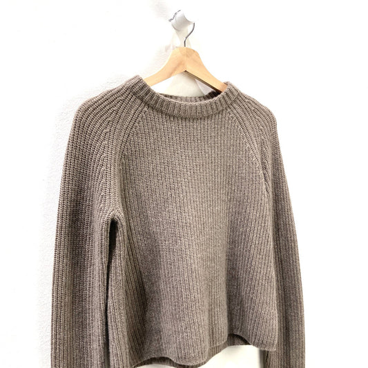 Jenni Kayne Brown Cashmere Fisherman Sweater - Size XS - 0312IG