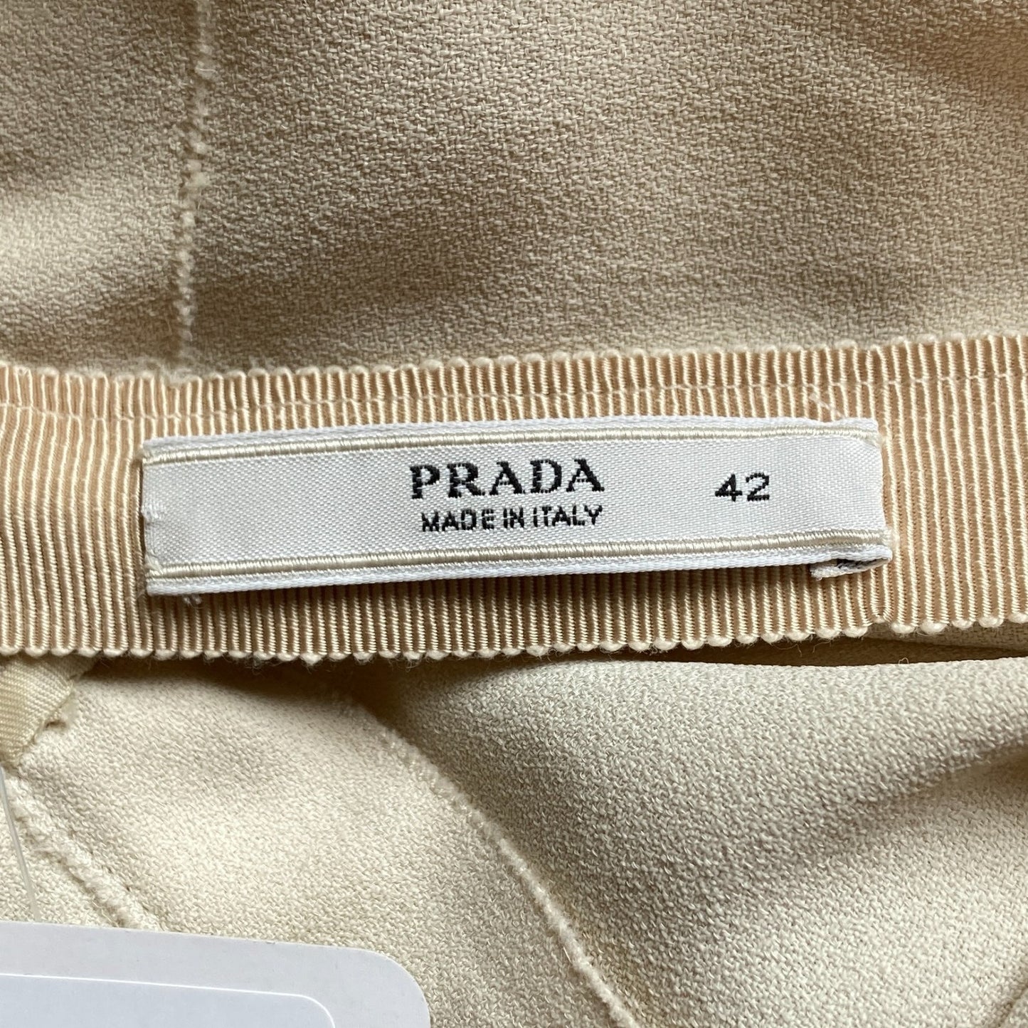 Prada Ivory White Sleeveless V Back Midi Length Dress - Size 42 / M - 0908CG
