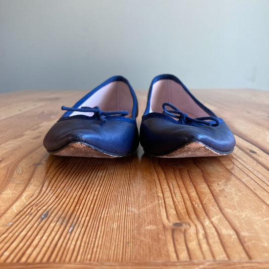 Repetto Navy Blue Pointed Toe Brigitte Ballet Flats Shoes - Size 39 / 8 - 0306CH