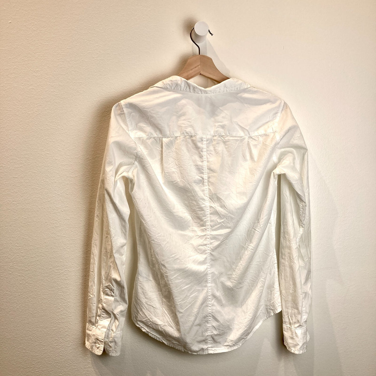 Frank & Eileen White Button Up Barry Long Sleeve Cotton Shirt - Size S - 0124KG