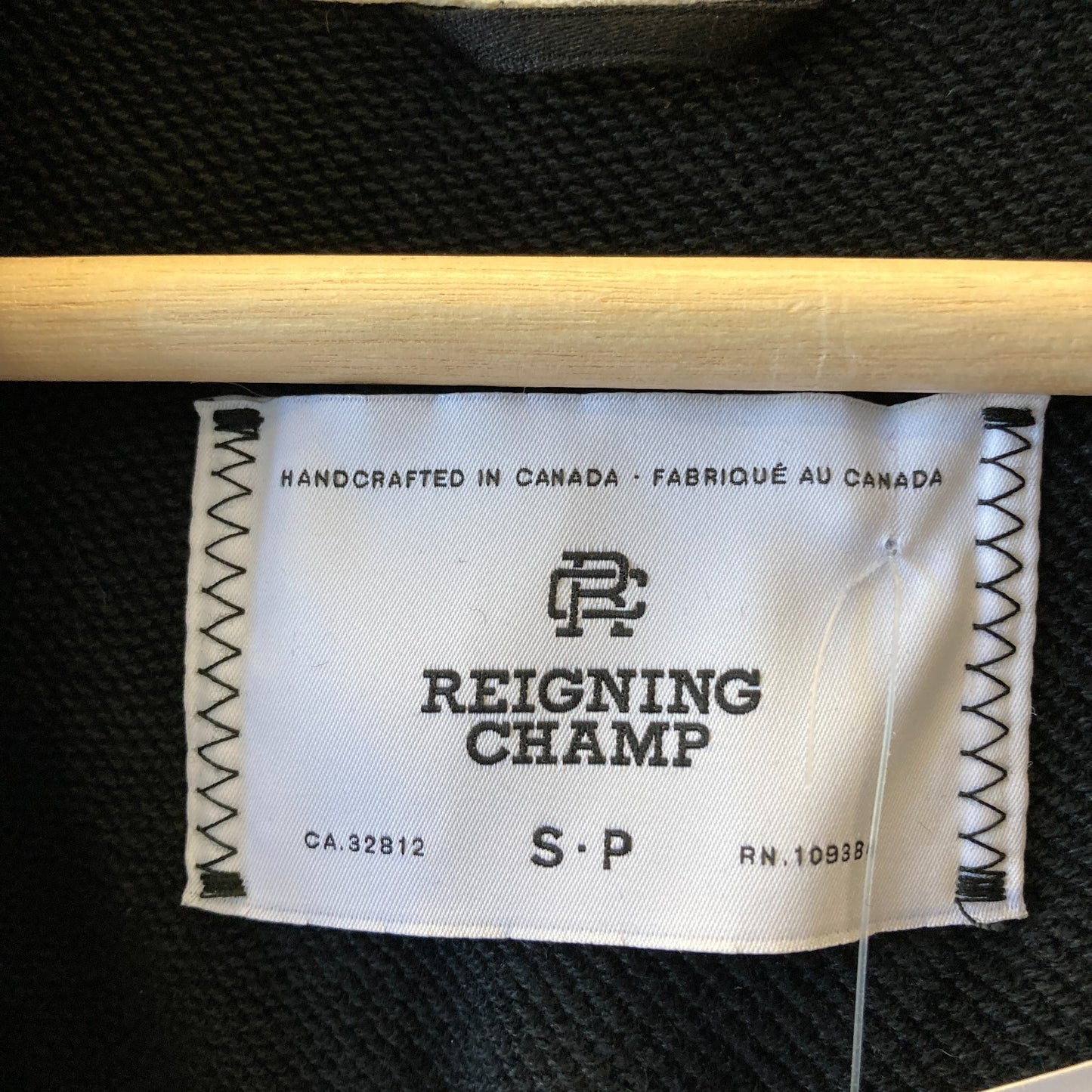 Reigning Champ Black Pima Cotton Full Zip Hoodie Sweatshirt - Size S - 0518KR