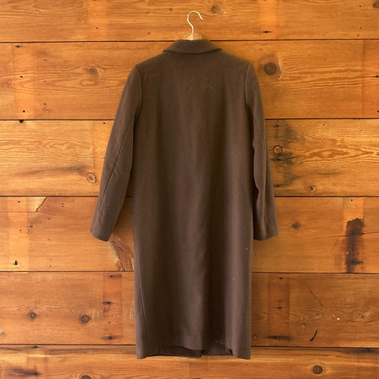Quince Chocolate Brown Virgin Wool Single Breasted Coat - Size M - 0714NW