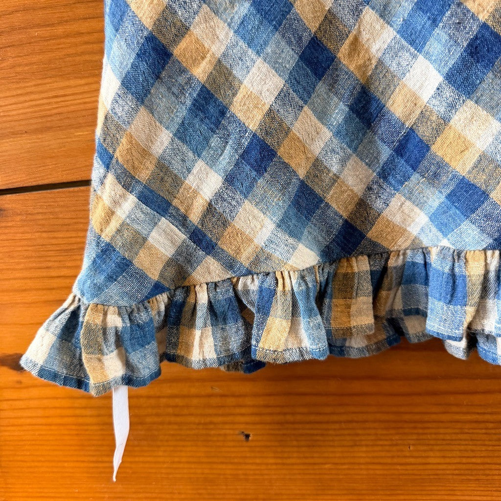Christy Dawn Blue Linen Plaid Sleeveless Maxi Sam Dress - Size S - NEW - 0312IG