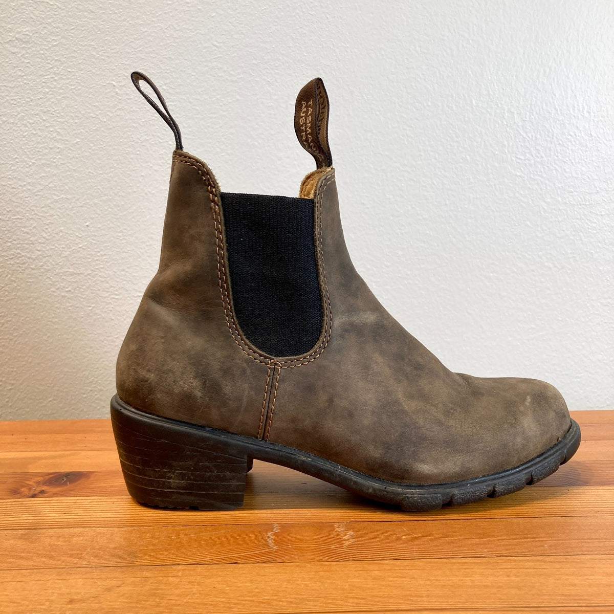 Blundstone Antique Brown Leather Pull-On Heeled #1673 Boots - Size 6.5 - 0728AL