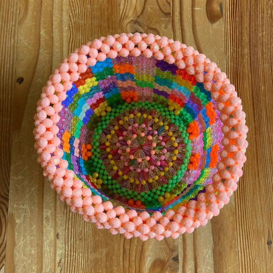 Susan Alexandra Colorful Beaded Planter Vase Bucket - 0105MR