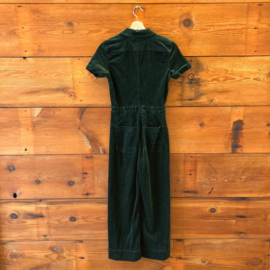 Maeve Anthropologie Green Colette Weekend Corduroy Jumpsuit - Size 0 - 0312IG