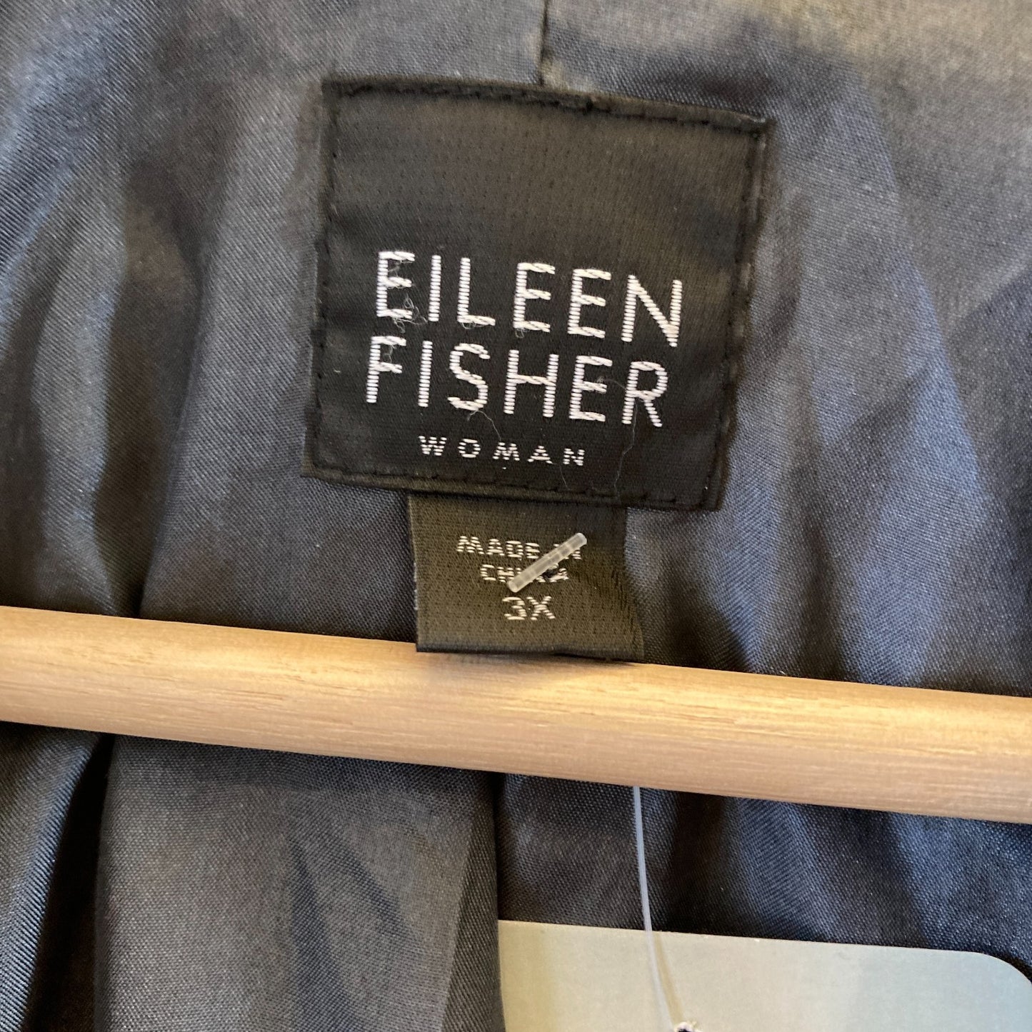3X - Eileen Fisher Dark Gray Textured Tussah Silk Long Duster Jacket 1031LF
