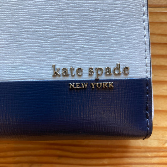 Kate Spade NEW White & Navy Saffiano Leather Devin Zip Around Wallet - 0710SD