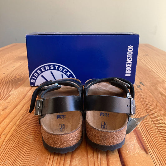 Birkenstock Amalfi Black Milano Sandals w/ Box - Size 38 / 7.5 - 8 - 0425SV