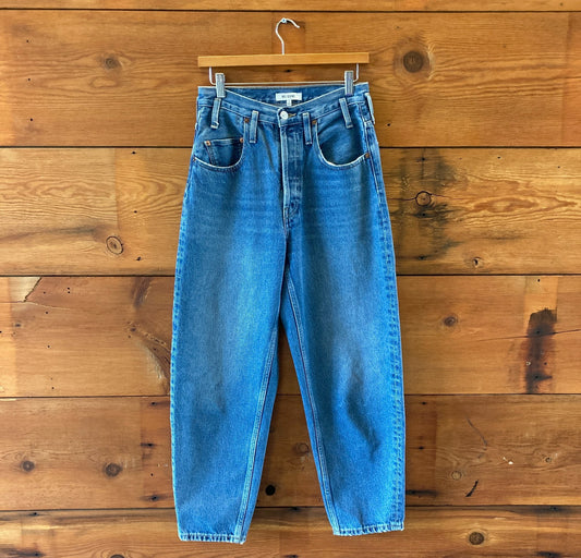 Re/Done $325 80's Peg Leg Medium 16 Wash Tapered Jeans - Size 27 - 0706AV