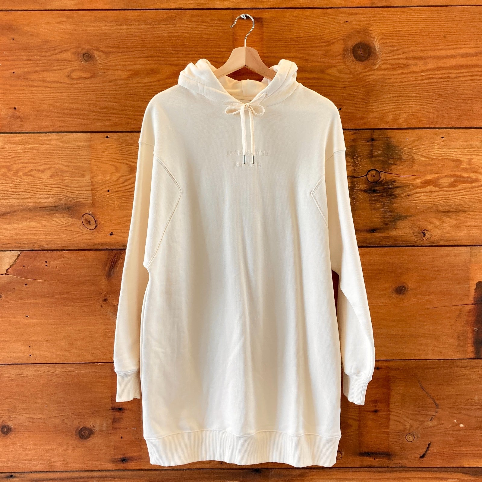 Les Coyotes De Paris Cream NEW Hoodie Sweatshirt Dress - Size 36 / S - Modo Boutique Les Coyotes De Paris Cream NEW Hoodie Sweatshirt Dress - Size 36 / S - Modo Boutique