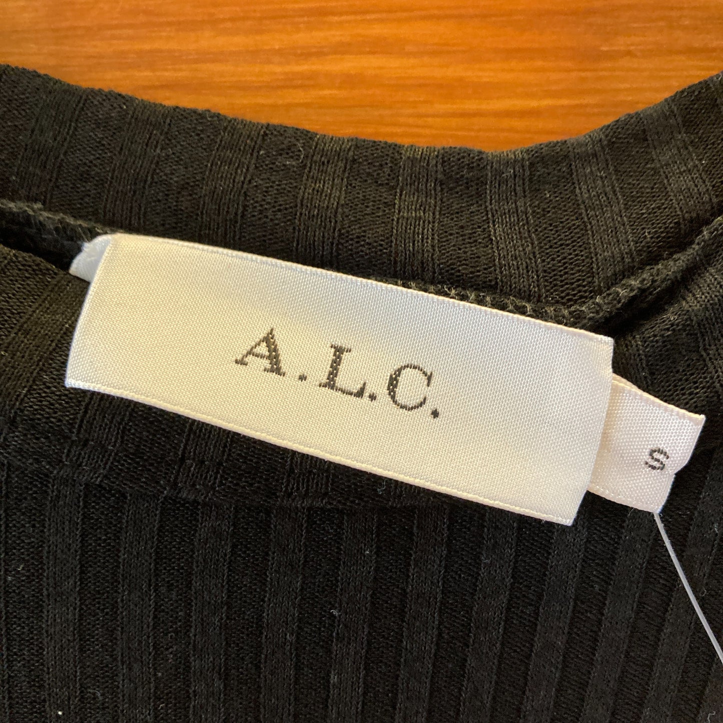 A.L.C. Black Ribbed Short Sleeve Ruched Drawstring Mini Dress - Size S - 1118SM