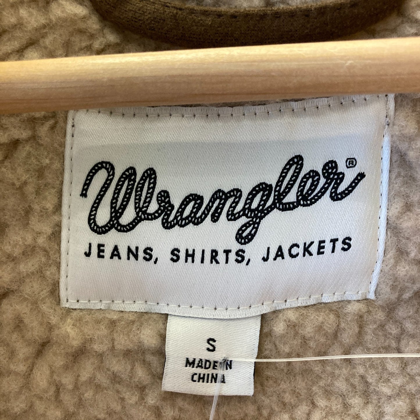 Wrangler Brown Retro Faux Shearling Barn Coat Womens Jacket - Size S - 0312IG