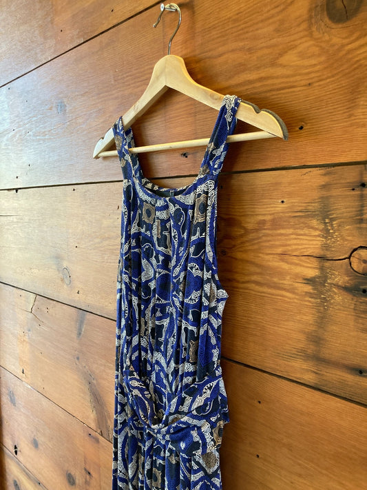 Maeve Anthropologie Blue Patterned Jersey Knit Maxi Dress - Sz S - NEW - 4427SC