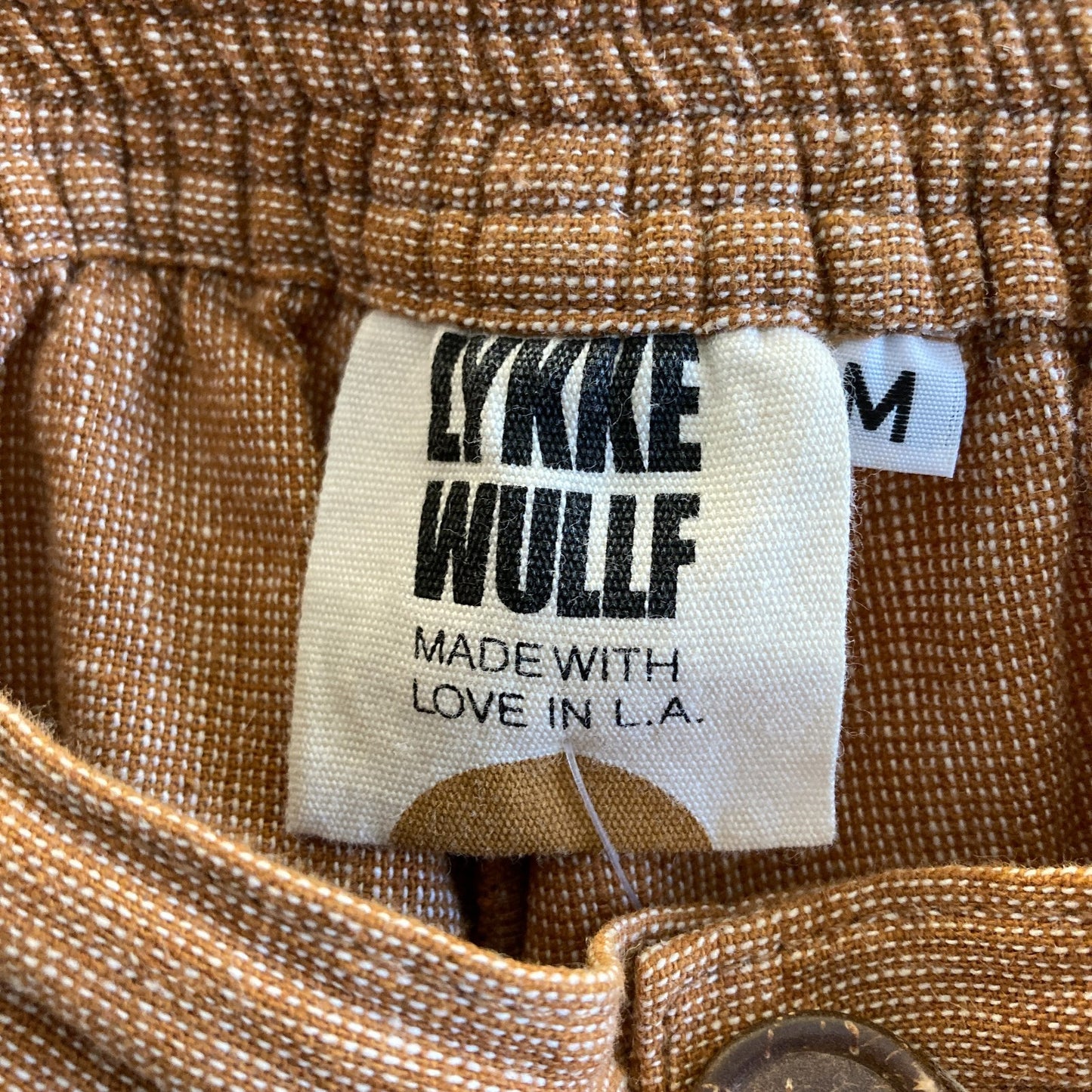 Lykke Wullf Brown Linen Cotton Wide Straight Leg Basil Pants - Size M - 0830AD