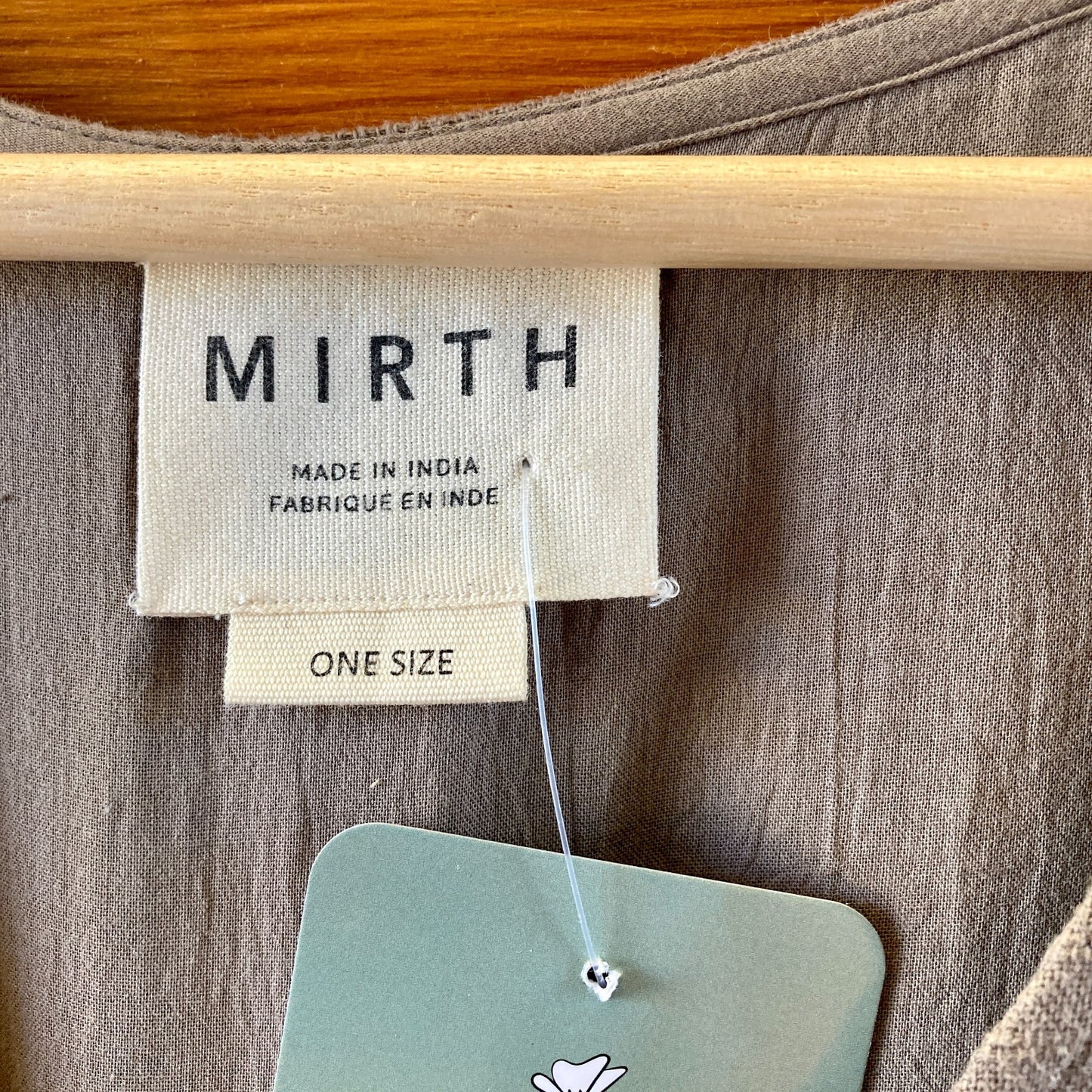 Mirth Light Brown V-Neck Caftan Woven Detail Dress - One Size - 0425KN