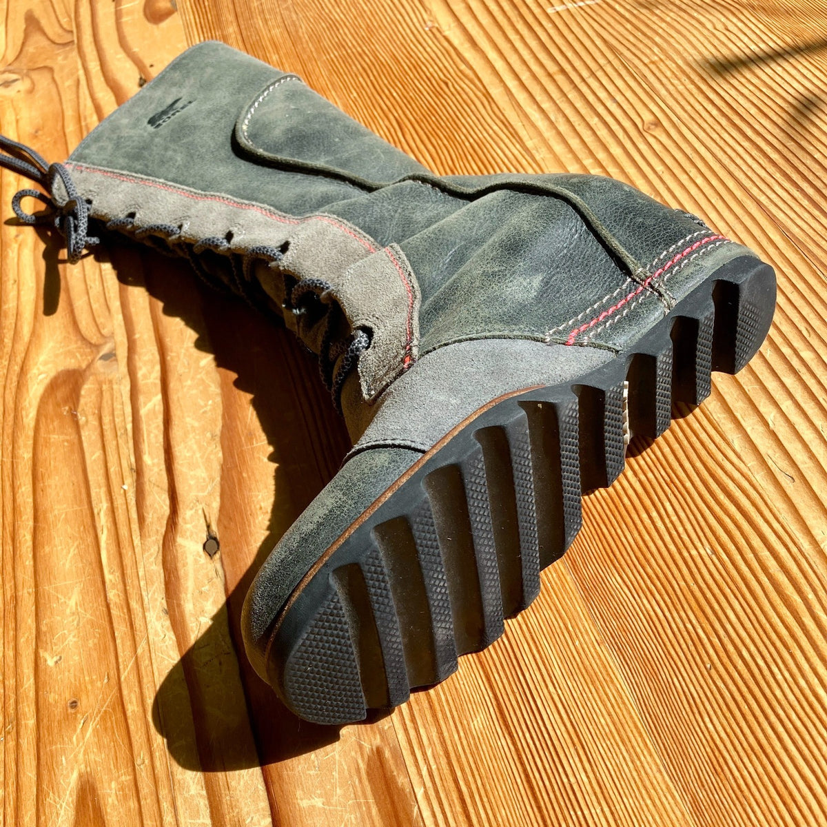 Sorel Gray Leather Joan Of Arctic Lace Up Wedge Tall Boots - Size 7 - 0224TP