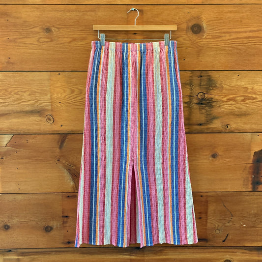 Mara Hoffman Striped Smocked Front Slit Alba Midi Skirt - Size S - 0424FB