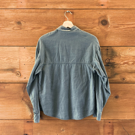 Vanessa Bruno Gray Denim Long Sleeve Button Up Shirt Top - Size 36 / S - 1217RM