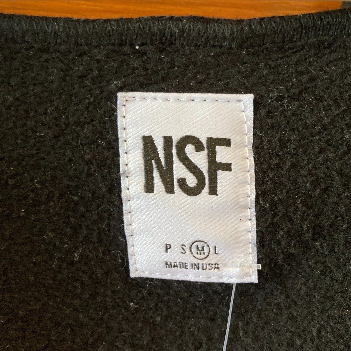 NSF Black Long Length Hoodie Zip Front Sweatshirt Jacket - Size M - 4427SC