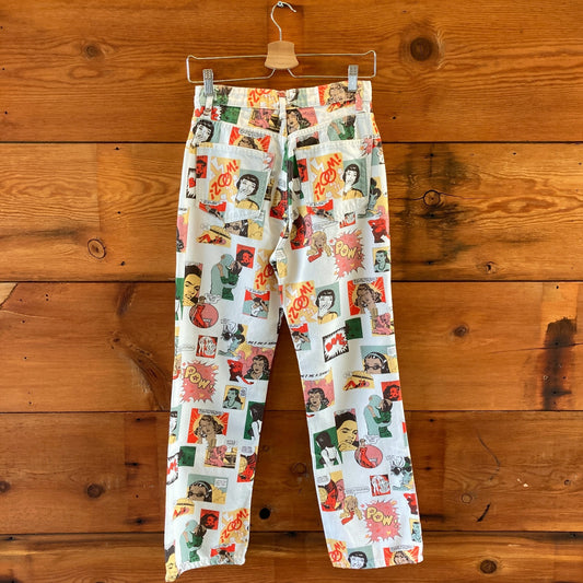 Reformation Comic Book Print High Rise Straight Leg Jeans - Size 26 - 0716MD