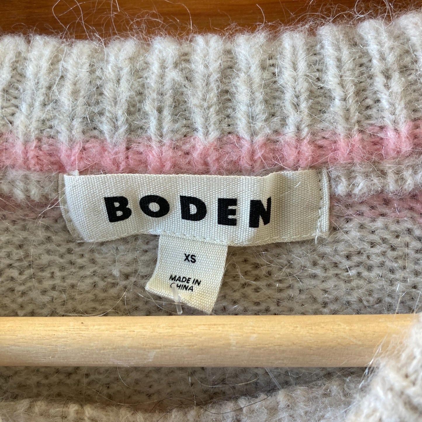 Boden Oatmeal Navy Pink Stripe Rosemary Relaxed Sweater - Size XS - 1113MF