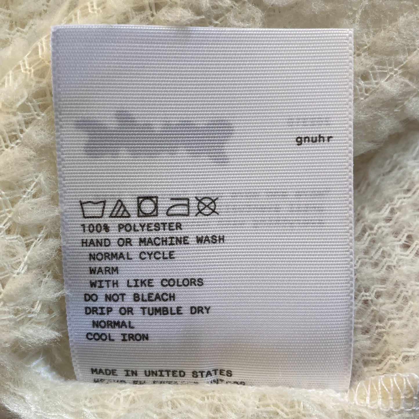 Gnuhr White Polartec Pullover Long Sleeve Shag Sweater - Size 4 / L - 1105AR