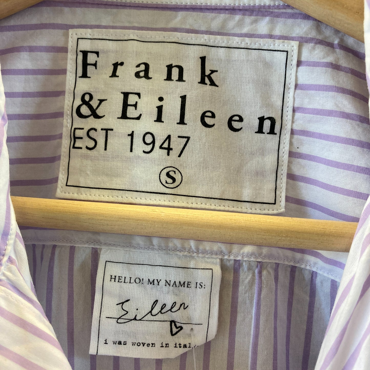 Frank & Eileen Purple White Stripe Long Sleeve Button Up Shirt - Size S - 0710SD