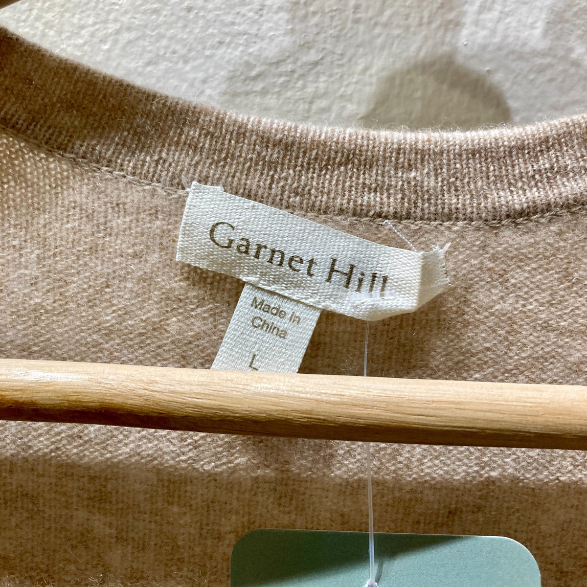 Garnet Hill Tan Open Front 100% Cashmere Long Cardigan Sweater - Size L - 0916KJ