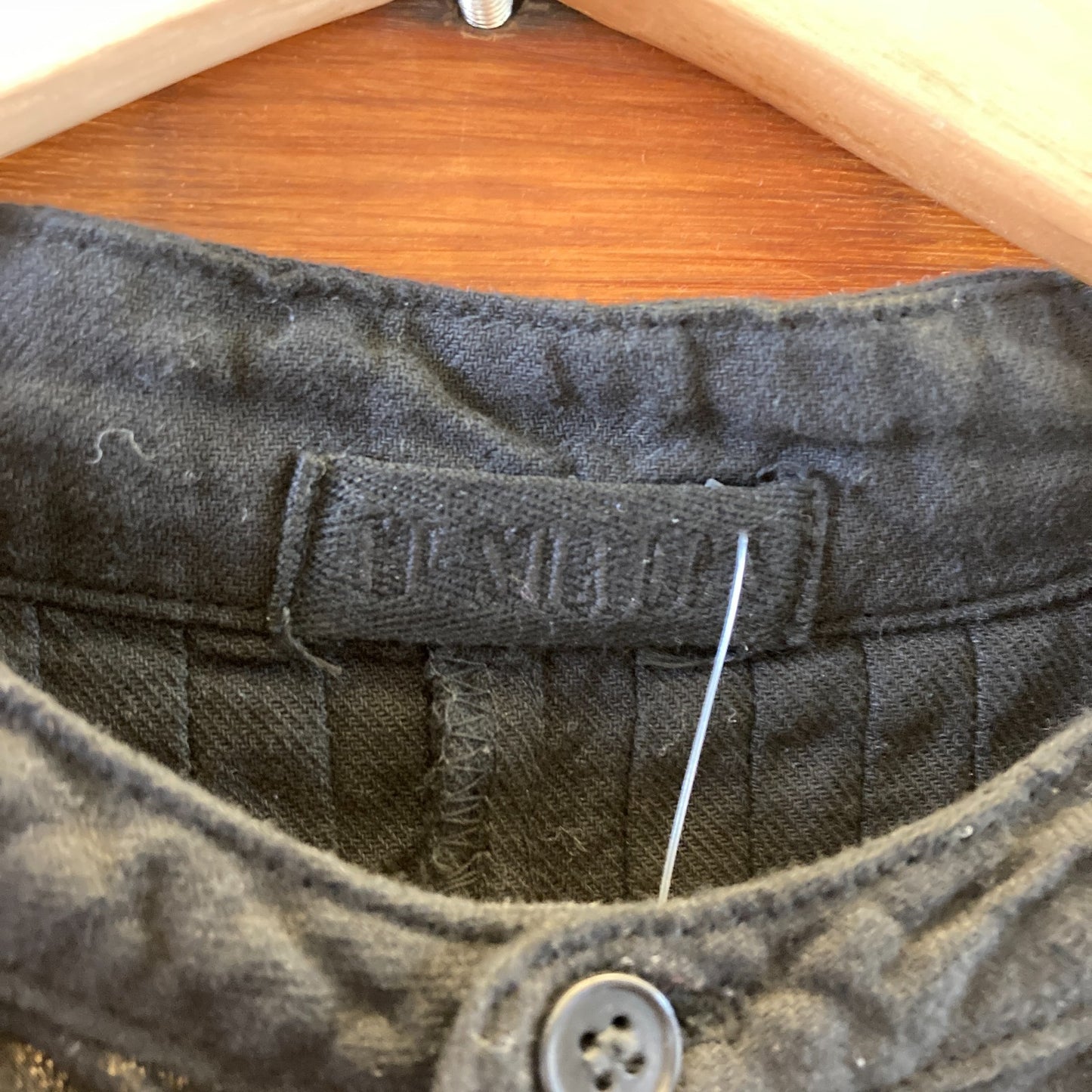 M - CP Shades Black Organic Cotton Long Sleeve Lagenlook Dress 1124TA