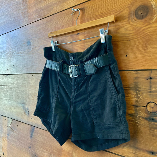 Rta Black Black Belted Stretch Fit Womens Shorts - Size XS - 0521AB