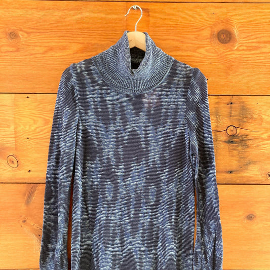 S - A Detacher Indigo Knit Long Sleeve Turtleneck Sweater Dress 0313AH